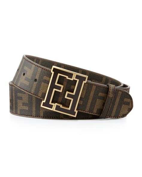 fendi zucca college belt brown|Fendi belts for men.